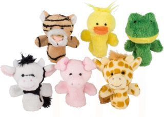Marionnettes &agrave; doigts, animaux du monde (Lot de 6)