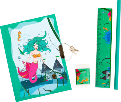 Journal Intime Sirène Avec Cadenas - Format A5 - Inclut Stickers, Marque-page Et Stylo - Cadeau Pour Filles 7-12 Ans